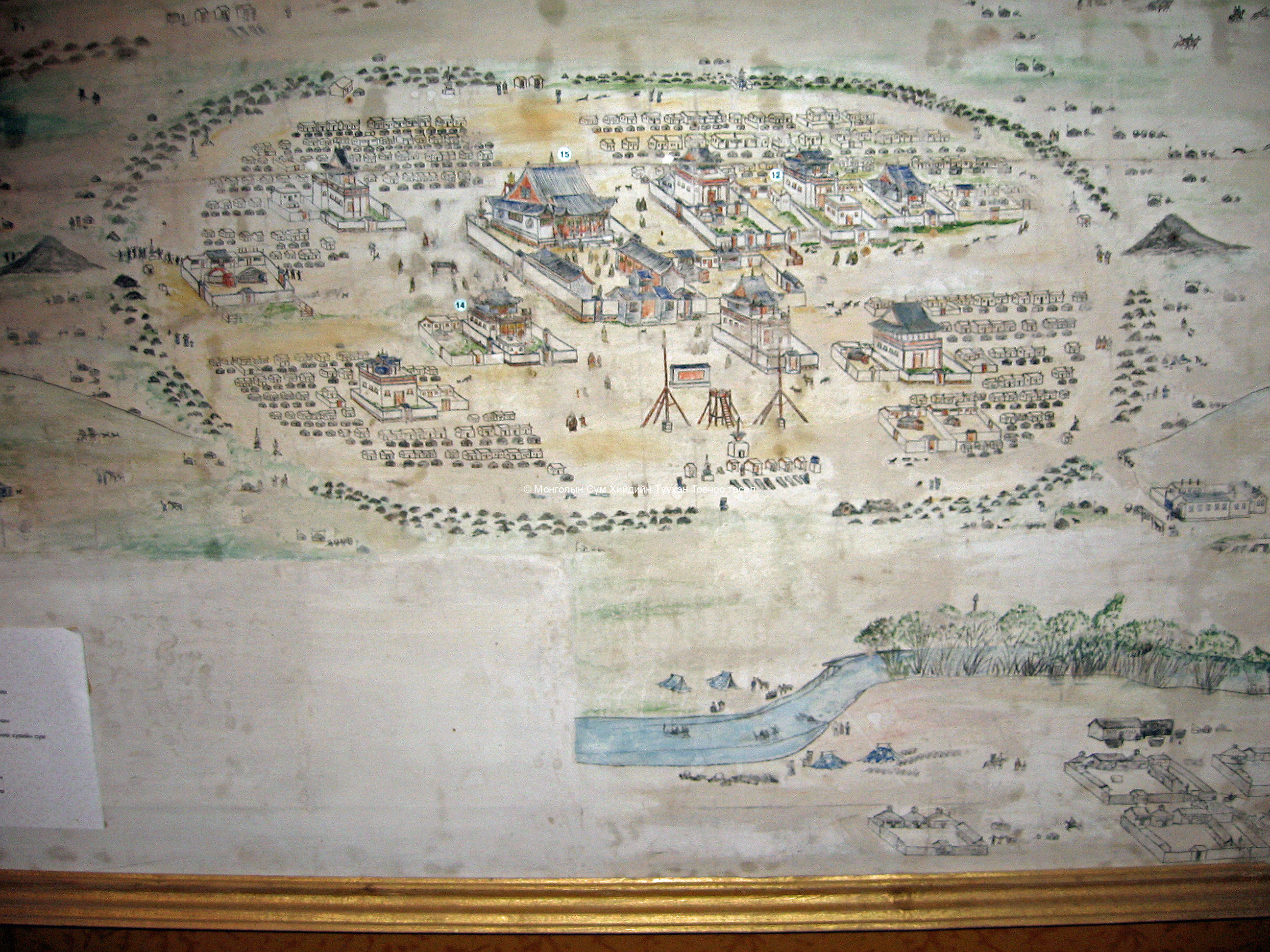 San beisiin örgöö. Temple painting
